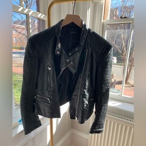ZARA black moto faux leather jacket